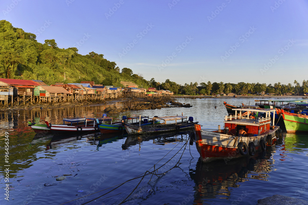 Fischer, Boote, Ngapali, Ngapali Beach, Thandwe, Rakhine Staat, Myanmar, Asien