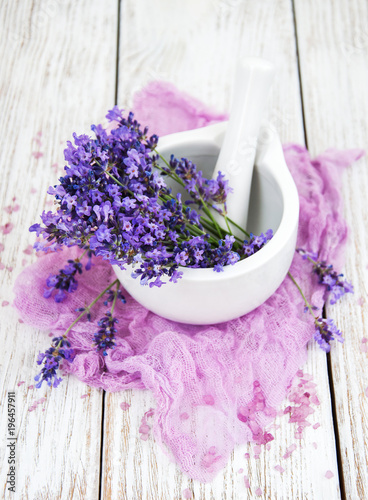 bath salt and fresh lavender