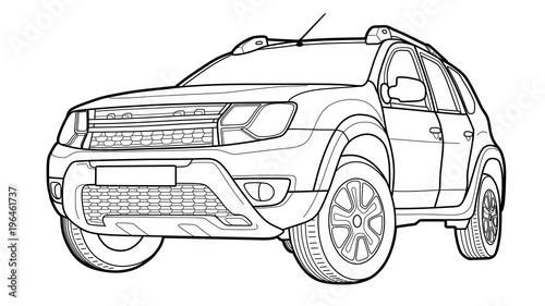 Modern car technical draw