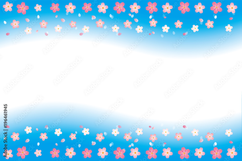 春のイメージの背景画像 桜の花 花びら ソメイヨシノ Stock Vector Adobe Stock