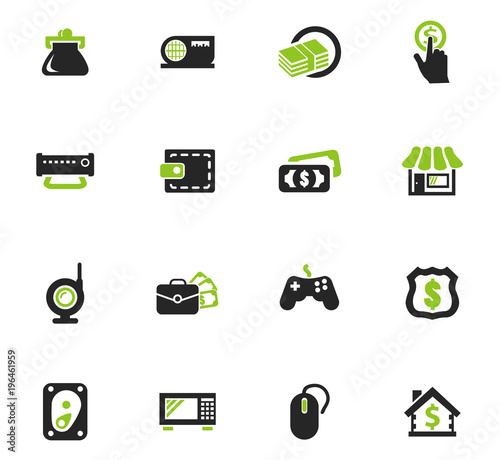 Pawn shop icons set