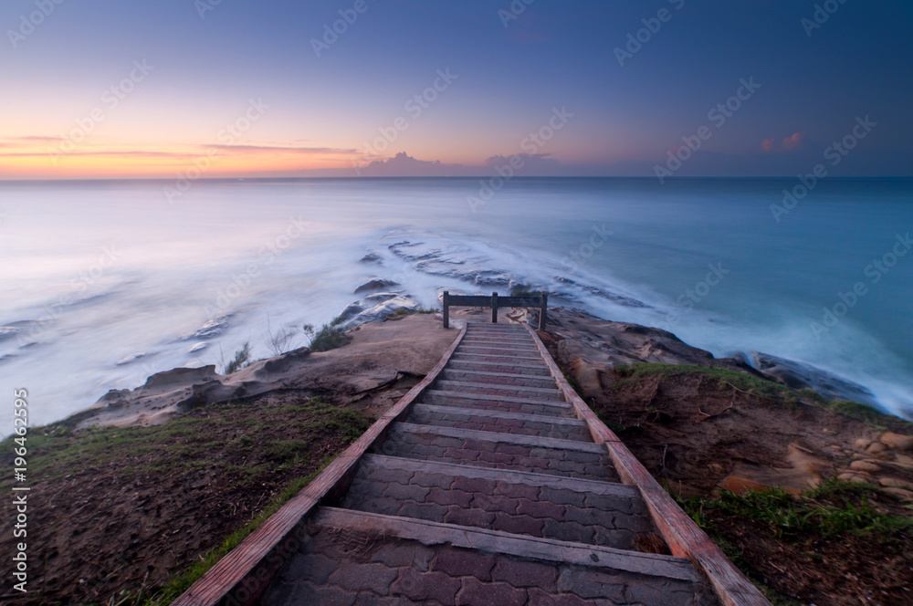 beautiful view of Tip of Borneo, Sabah Malaysia. Long expose lead to soft focus to some are of the image.