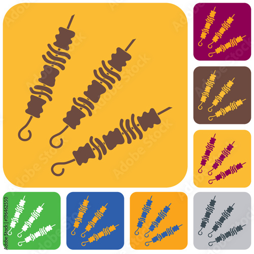 Grilled kebab icon