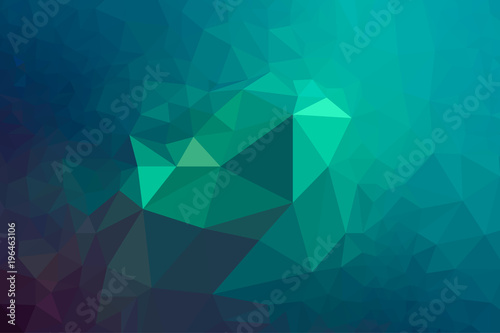 Abstract polygonal turquoise color background, Vector Illustration