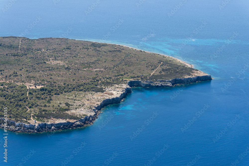Aerial image of landscapes at Isola di Pianosa