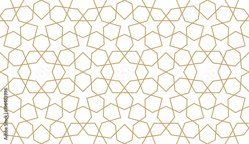 Canvas Print Seamless pattern in authentic arabian style. Unexpanded strokes