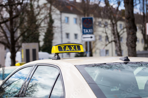 Taxi, German taxi, at the taxi rank, city