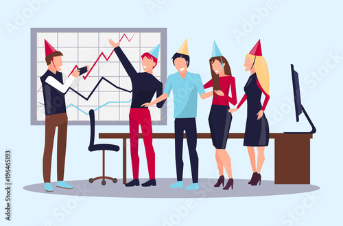 Corporate Party Celebrating Vector Illustration