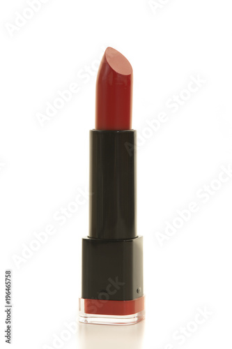 Red lipstick isolated on a white background