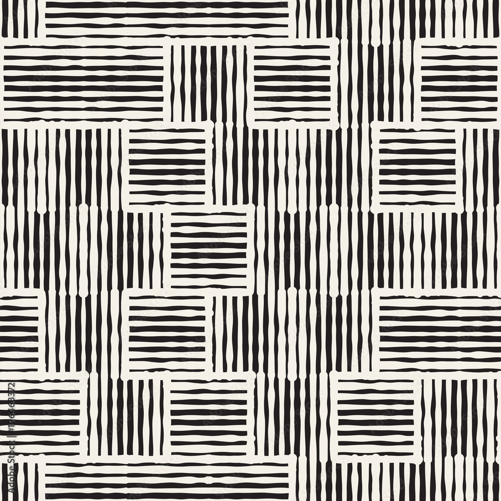 Seamless abstract hand drawn pattern. Vector freehand lines background texture. Ink brush strokes geometric design.