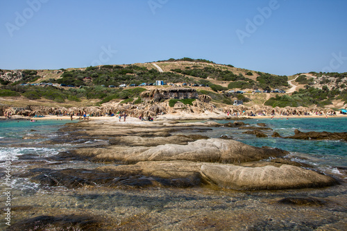 Beautiful Tigania beach on Greek peninsula Sithonia, part of larger peninsula Chalkidiki