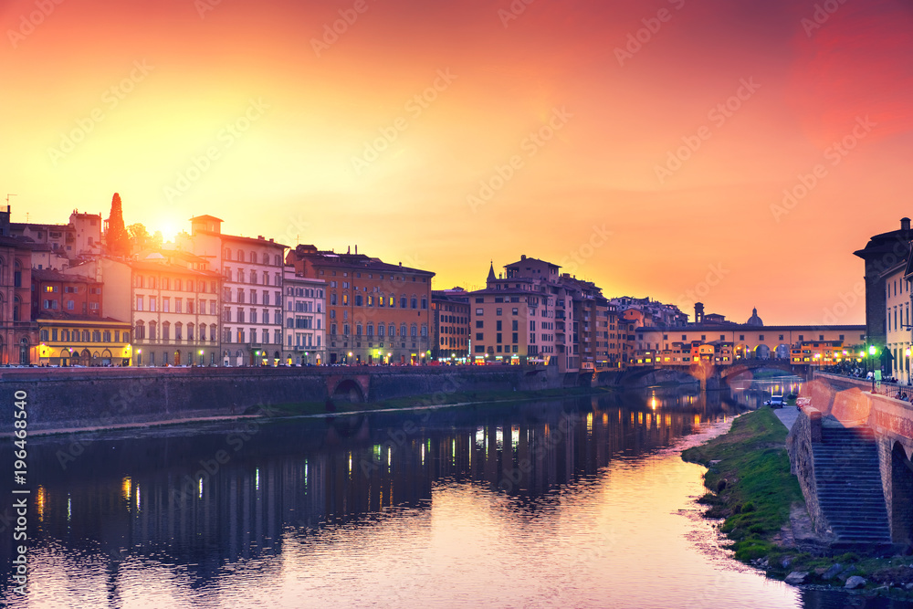 View of Florence at sunset, Italy, Toscana