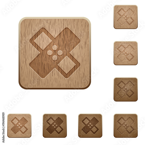 Medical bandage wooden buttons
