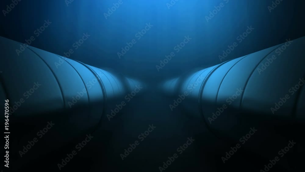 2 oil pipelines on ocean floor, loop