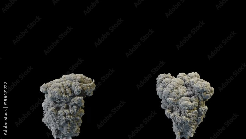 Eruption cloud smoke of volcano, dense smoke, with alpha mask Eruption cloud smoke of volcano, dense smoke, with alpha mask