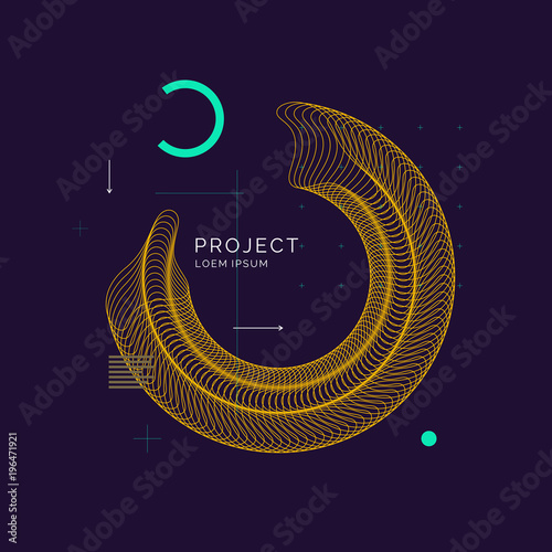 Trendy abstract art geometric background with flat, minimalistic Memphis style. Vector poster