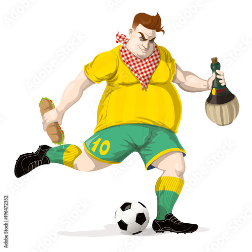 Soccer player with food