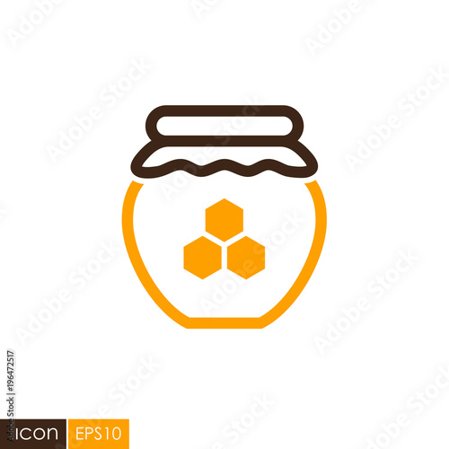 Jar with honey vector icon