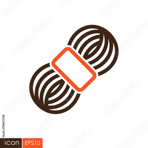 Roll of yarn vector icon