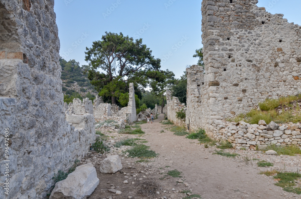 ruins of ancient Lycian town of Olympos  near Cirali Kumluca region, Antalya province, Turkey