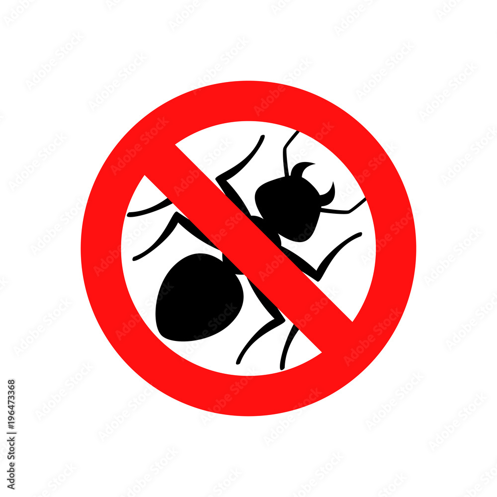 Icono plano señal prohibido hormiga Icono plano señal prohibido hormiga
