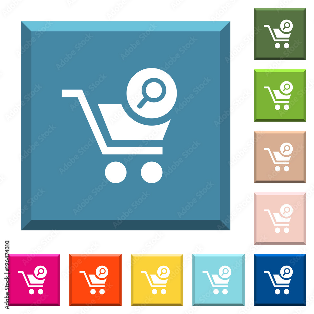 Search cart item white icons on edged square buttons Search cart item white icons on edged square buttons