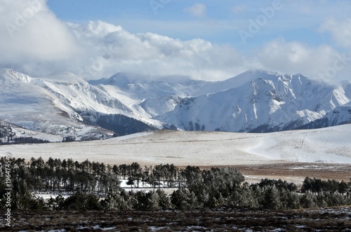 Puy de Sancy et pistes du Monts Dore, Auvergne, France photo