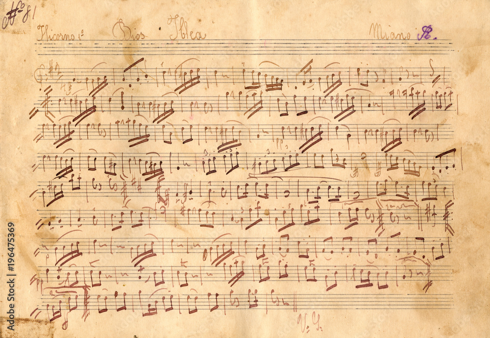 Antique Music Sheet Texture - Vintage Paper Texture Background