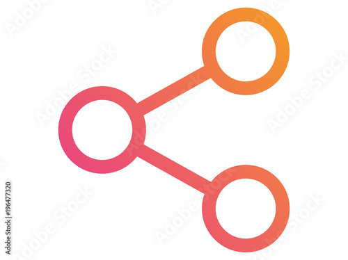 isolated gradient vector colorful share line icon