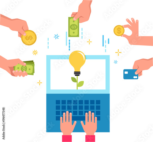Crowdfunding money concept design