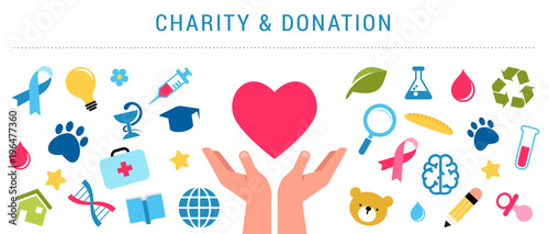 Charity, giving and donation poster template