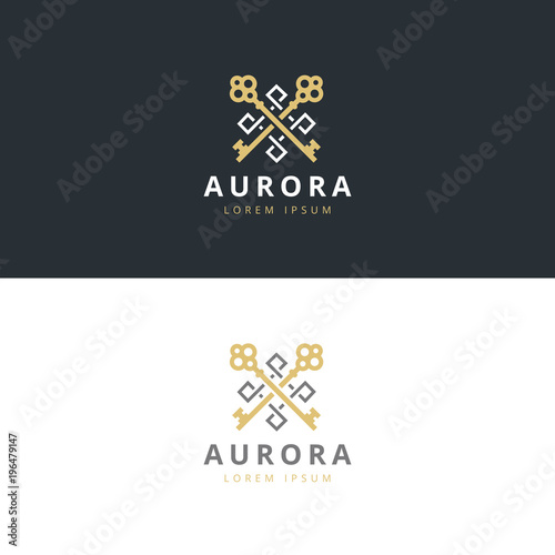 Real estate logotype. Keys logo icon design. Premium logo. - stock vector