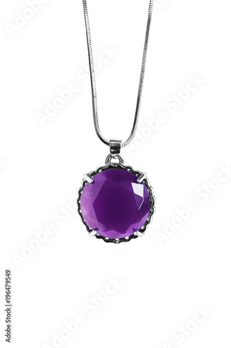 Amethyst pendant isolated