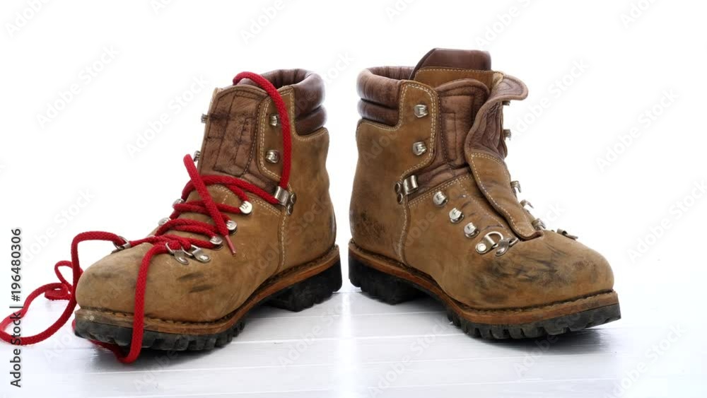 stop-motion shoelaces with boots on white background stop-motion shoelaces with boots on white background