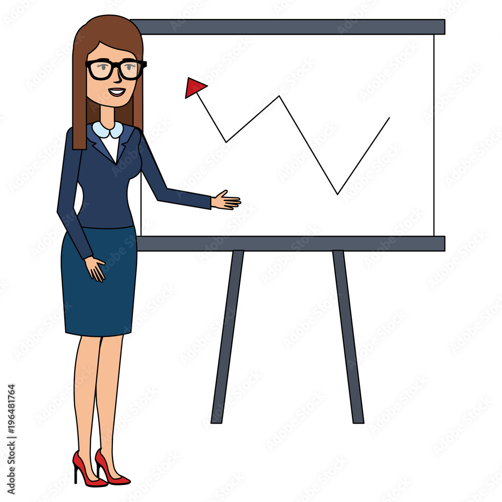 beautiful businesswoman with paperboard training avatar character beautiful businesswoman with paperboard training avatar character