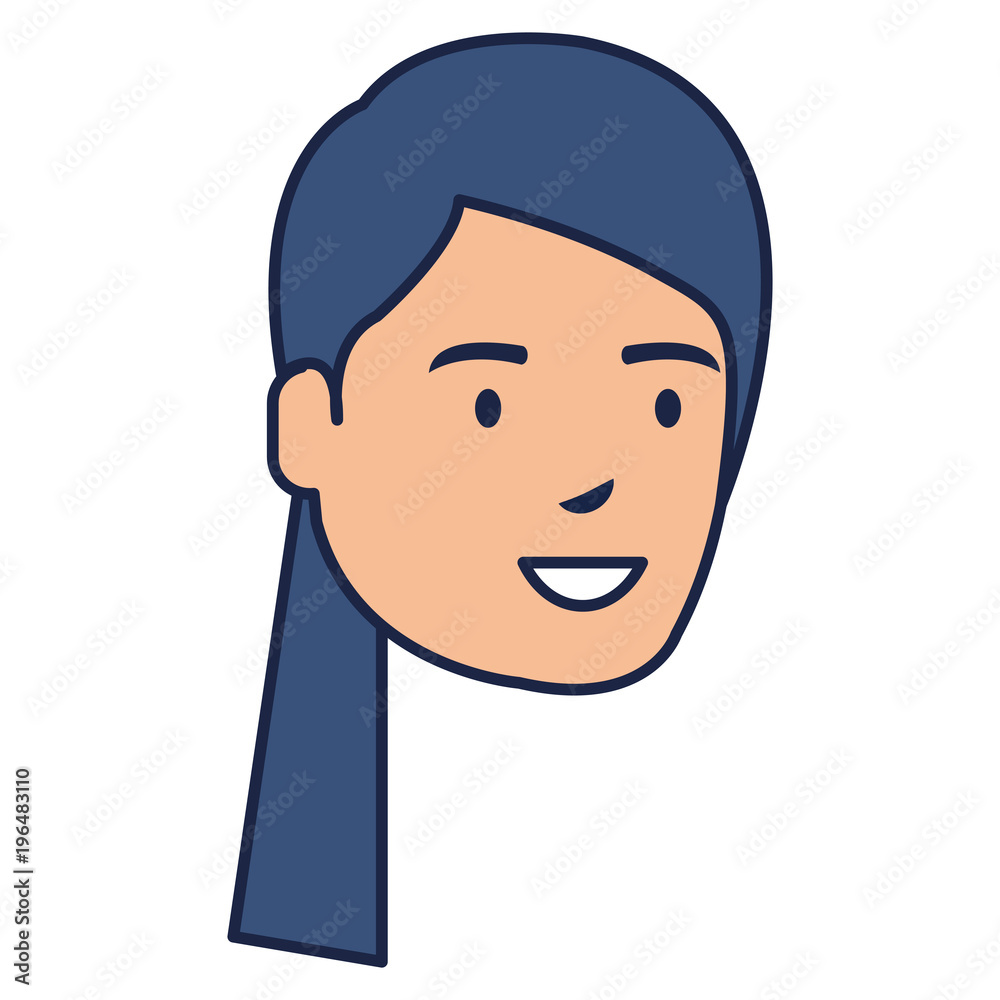 beautiful woman head avatar character vector illustration design