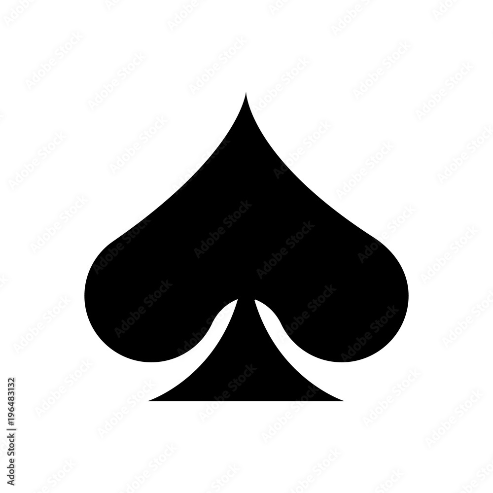 Playing card game symbol, Spade, isolated. Playing card game symbol, Spade, isolated.