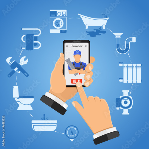 Online Plumbing Service Concept