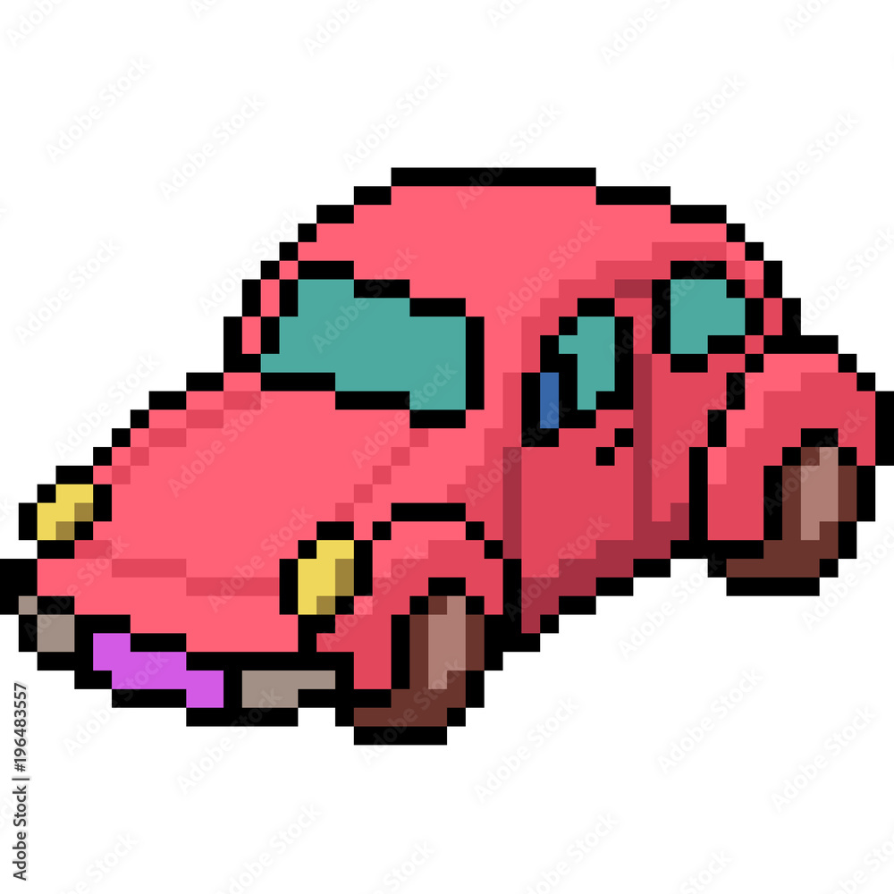 vector pixel art beetle car vector pixel art beetle car