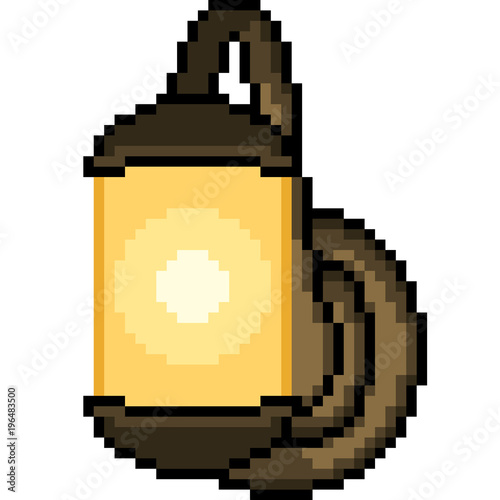 vector pixel art lamp light