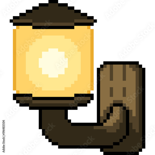 vector pixel art lamp light