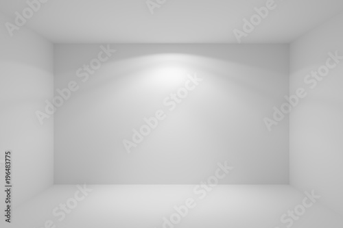 Wall lamp light in empty white room
