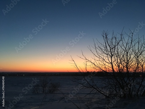 sunset sky in a field with different colors