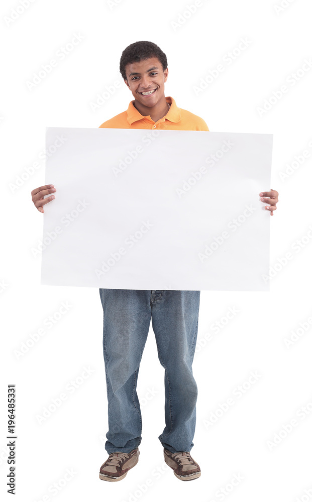 Young african man smiling full length white background Young african man smiling full length white background