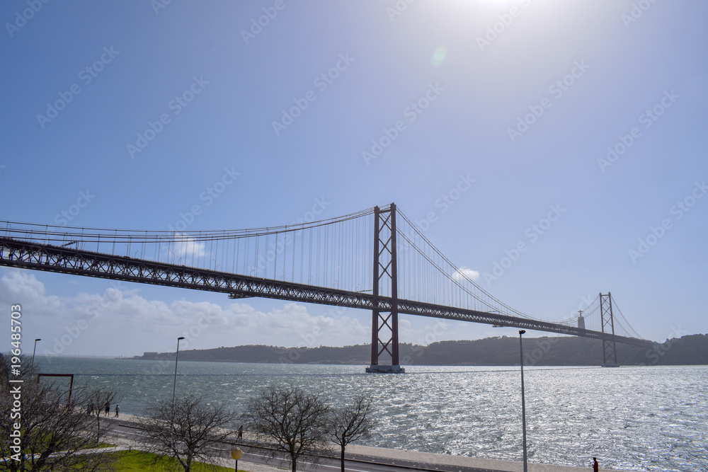 De Ponte 25 de Abril  bridge in lisbon, portugal