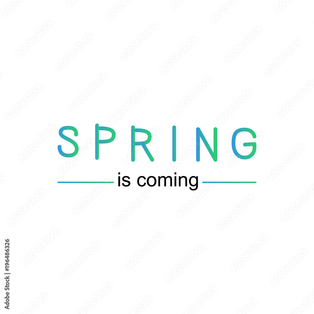 Card spring is comming using personal font Card spring is comming using personal font