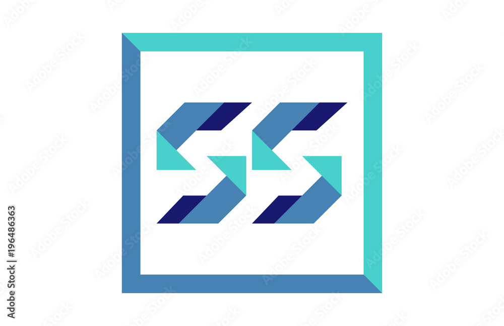 SS Square Ribbon Letter Logo SS Square Ribbon Letter Logo