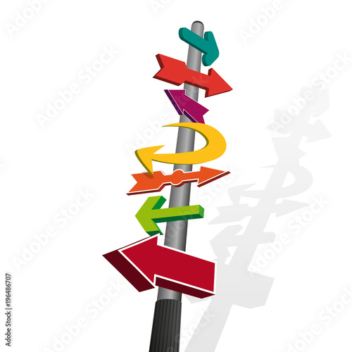 orientation - direction - signalisation - poteau - indicateur - indication - flèche - pancarte - panneau