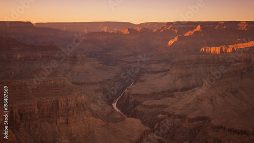 Sunset over grand Canyon National Park in Arizona  USA. 