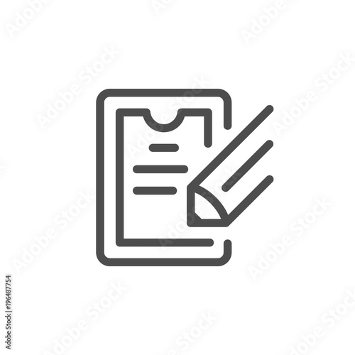 Contract signing line icon